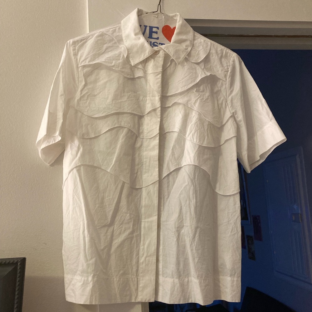 White Cotton COS Short-Sleeve Button-Down